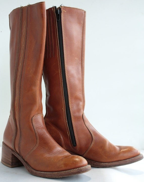 1970s Brown Leather Riding Boots // Easy Rider by TrueValueVintage