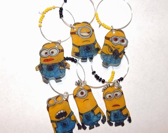 Minion wine glass charms - set of 6