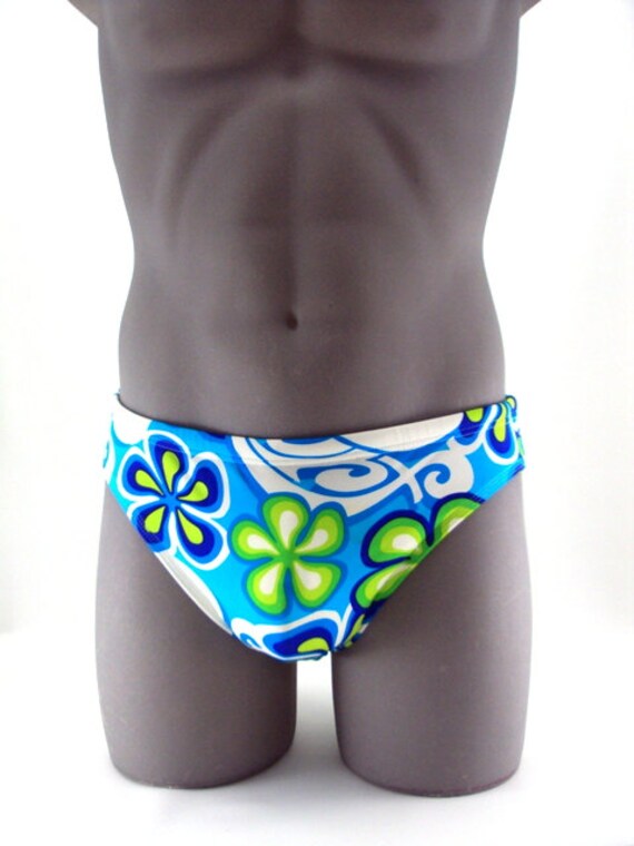 Vintage Retro Print Men Brief Swimsuit Men swimwear Print