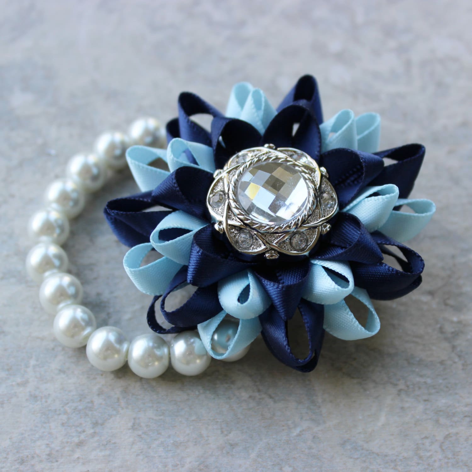 Wrist Corsage Navy Blue Corsage Navy Blue Flower Bracelet