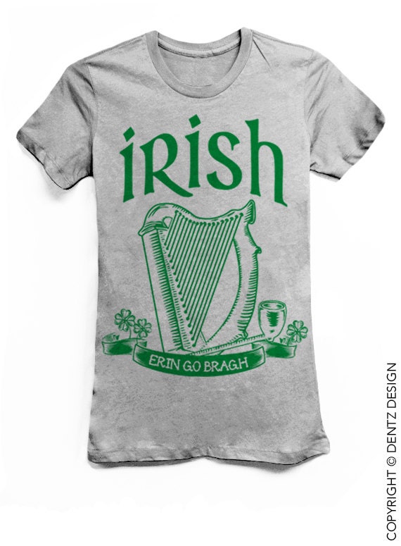 Irish Erin Go Bragh Gray Mens Tshirt by DentzDesign on Etsy