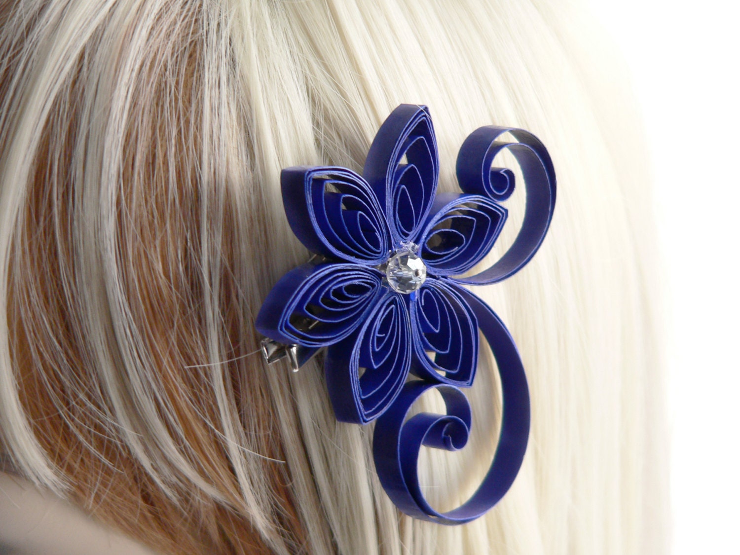 blue hair accessories for wedding