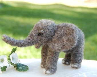 Needle Felted Elephants. Felt Elephant. Needle Felted Animal. Baby Elephant Nursery Decor. African Elephant Toy. Elephant Baby Nursery.