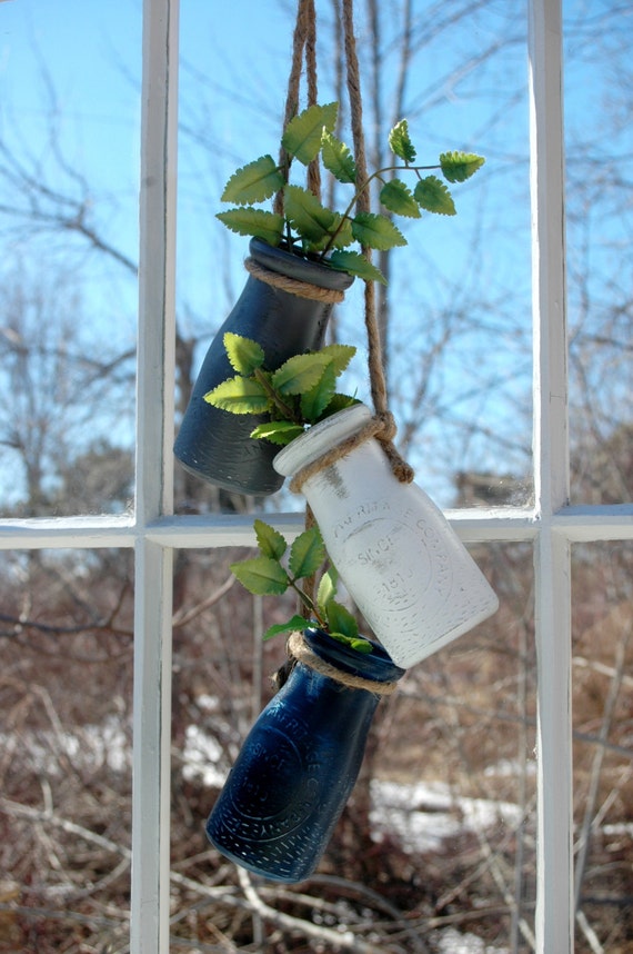 Mini Painted Milk Bottle Flower Vase Stem holder collection