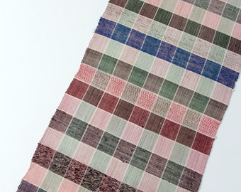 Scandinavian floor runner, 1920s rag rug, trasmatta rug, 12 ft 6 in