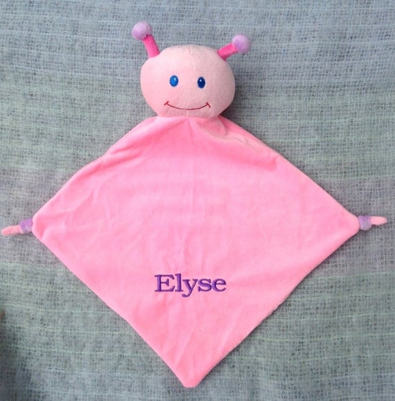 SALE* Monogrammed Baby Gift Personalized Ladybug Security Blanket ...