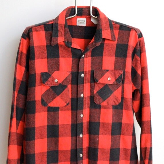 Red Buffalo Plaid Flannel Shirt Mens Extra Large XL Unisex