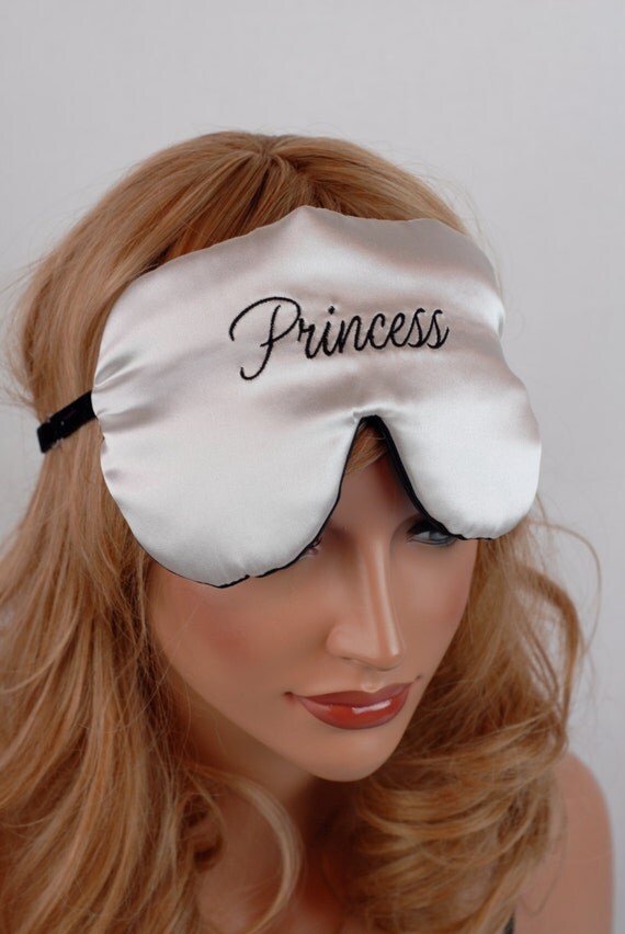 Sale Pure Silk Eye Mask Sleep Mask Embroidered Pale Pink