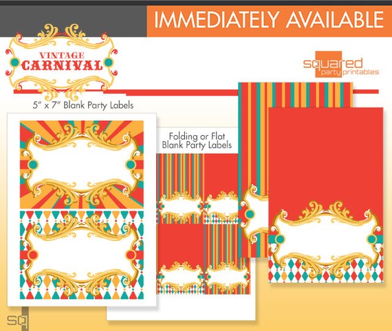 Circus Candy Buffet Tags - Candy Jar Labels - Vintage Carnival Table Signs - DIY - Do-It-Yourself Printables - Instant Download Il_570xn