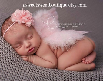 Pink Newborn Angel Wings Pink Baby Angel Wings Sweet Angel Kiss Wings And Headband Set Newborn Photo Prop