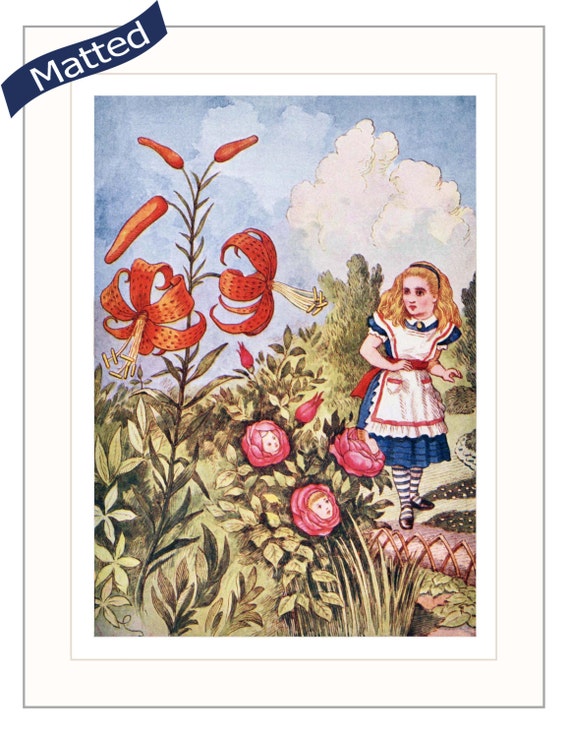 Alice in Wonderland Print w/Mat Oh TigerLily by CloudNinePrints