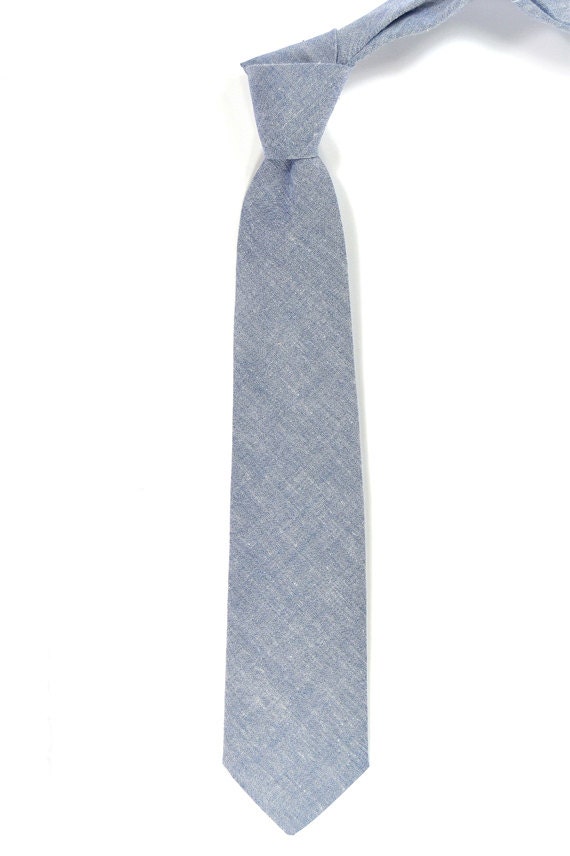 speaklouder - Wedding Mens Necktie blue Chambray tie