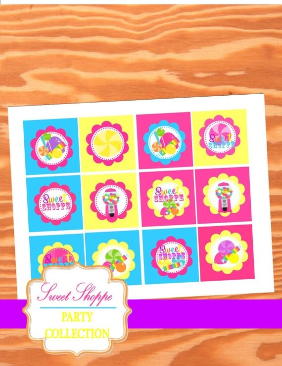 BUBBLE GUM Party -Cupcake Topper - Candyland - Lalaloopsy Party- Candy Land- Girls Sweet Shoppe - Lollipop- Girl Birthday - INSTANT Download Il_570xn