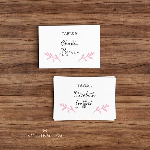 Printable Wedding Place Cards Ready to Print PDF by SmilingTag