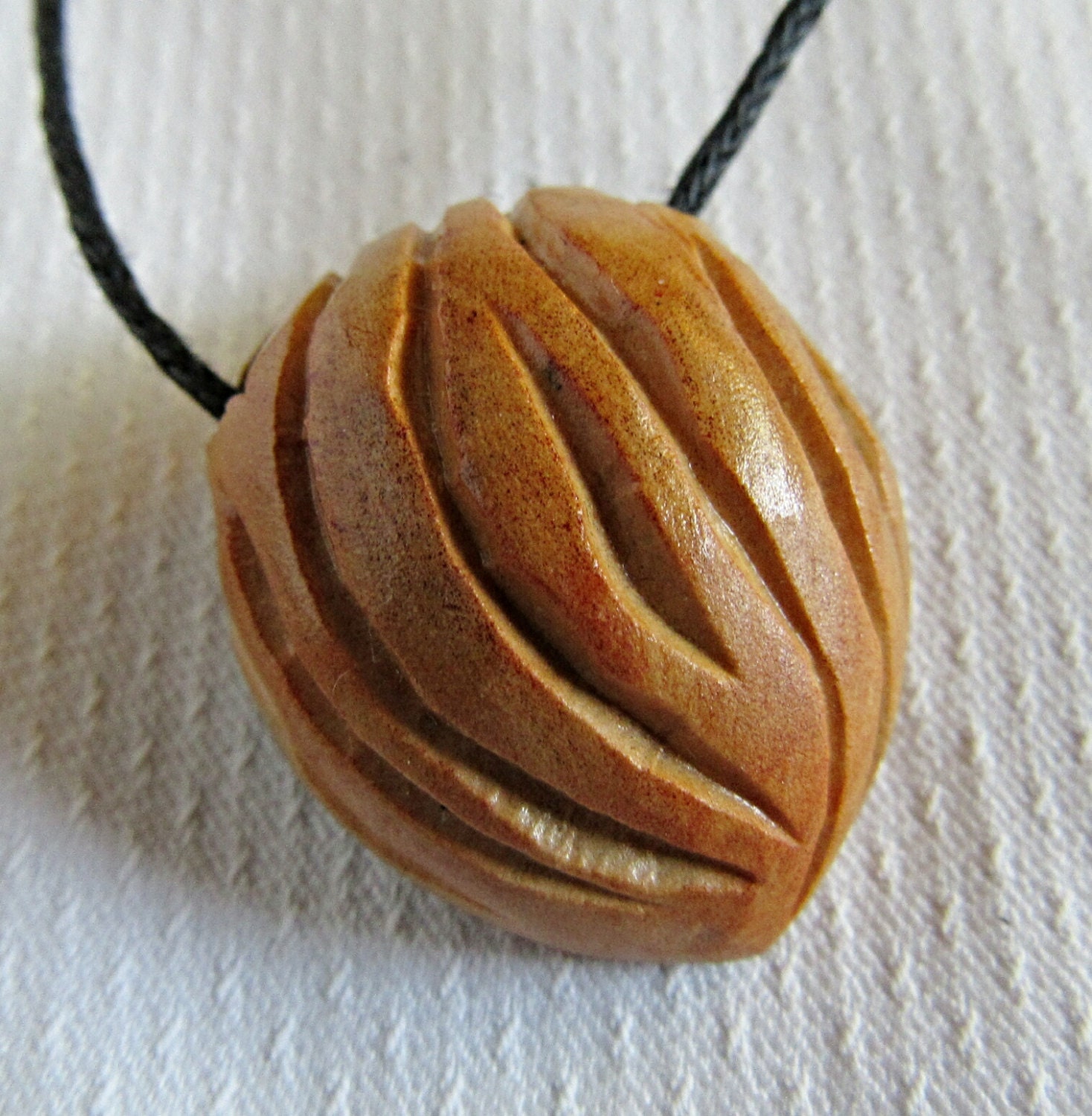 Carved Avocado Seed Natural Necklace Seed Pendant One Of