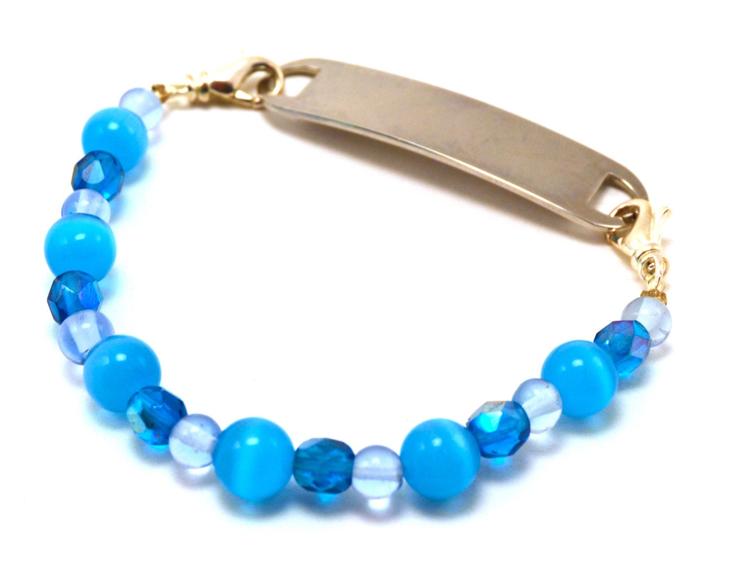 Blue and White Medical Bracelet Attachment