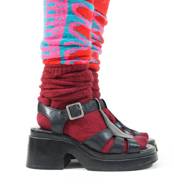 Black 90s Chunky Platform Buckle Sandals No by ACTUALTEEN on Etsy