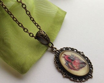 You Have My Heart - Anatomical Heart Necklace - Tattooed Heart - Heart Tattoo - Anatomical Heart Tattoo