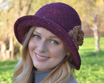 Crochet Pattern Downton Abbey Cloche Hat Easy Crochet Hat Pattern Instant download PDF Digital Pattern