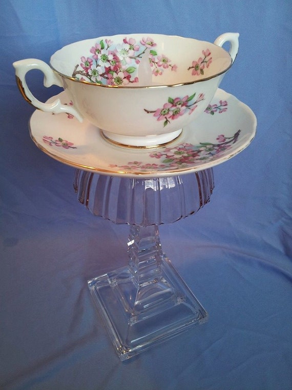 Holder Vintage vintage Saucer  Crystal Tea light on  cup and tea Stand Tea Cup/Bowl Light