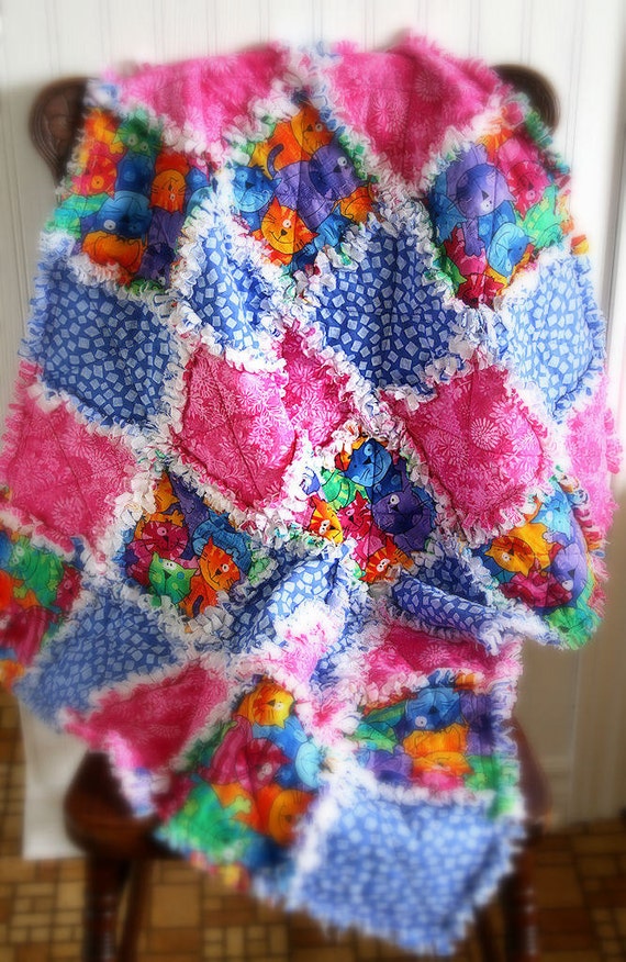 Baby rag quilt cotton flannel batting and by RosenLilyCreationz