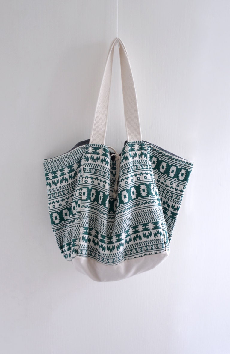 Forest Green Tote Bag on sale 30% off reversible bag. double