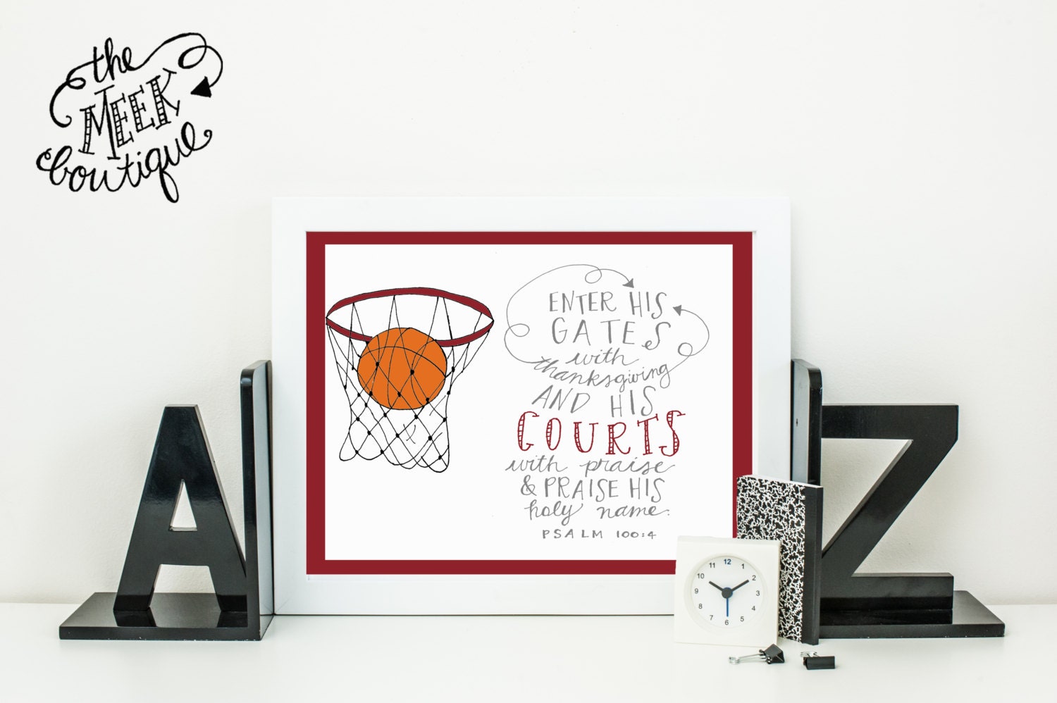 INSTANT DOWNLOAD Basketball Sports Scripture Printable Psalm