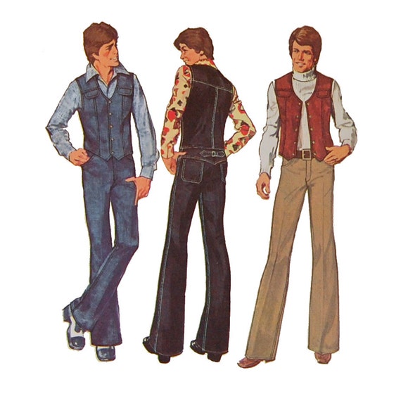 1970s Teen Boy's Flare Jeans Pants and Vest by SheFindsVintage