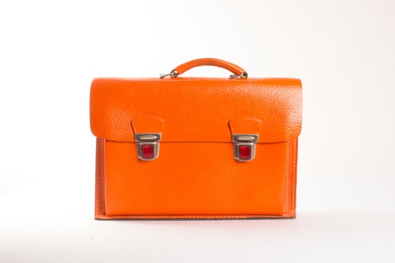 orange leather briefcase