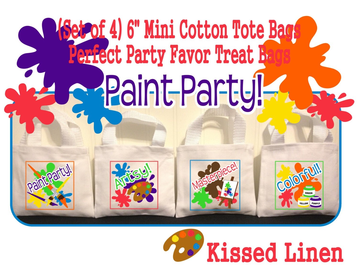 Paint Party Favors Art Party Birthday Treat Favor Gift Bags