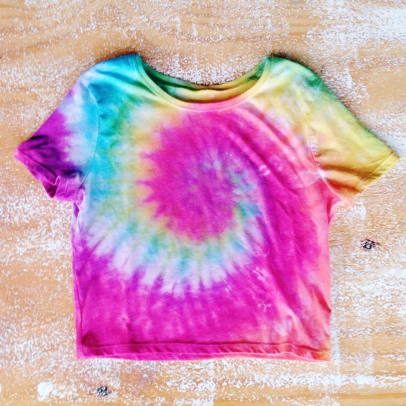 Tie Dye Crop Top Hippie 70s Tumblr Hipster Size by nostalgicusa