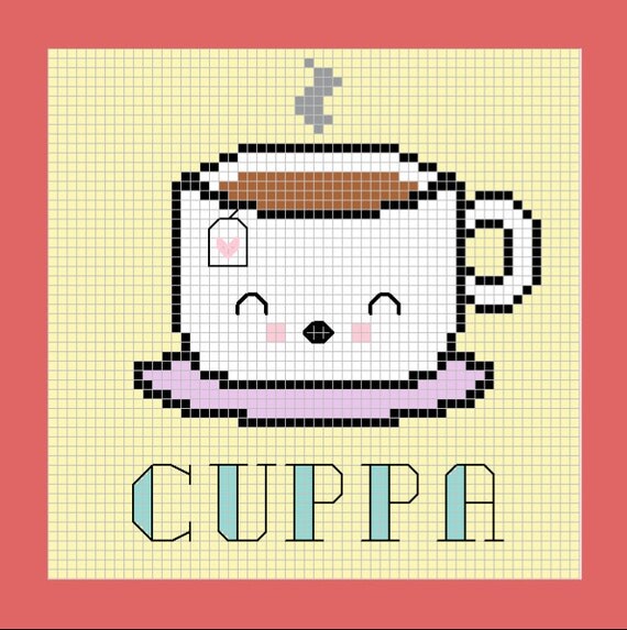 Items similar to PDF Pattern Cup of Tea Cross Stitch Pattern on Etsy