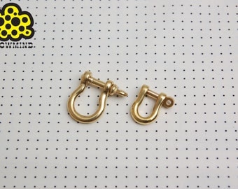 5 Vintage Silver Shackle Joint Key Chain Hooks – Leathercraft Hardware, Screw Close, 26mm