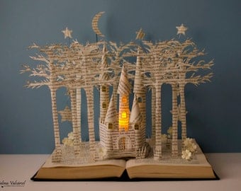 Fairytale Castle - Book Sculpture - Book Art - Altered Book - Made to Order