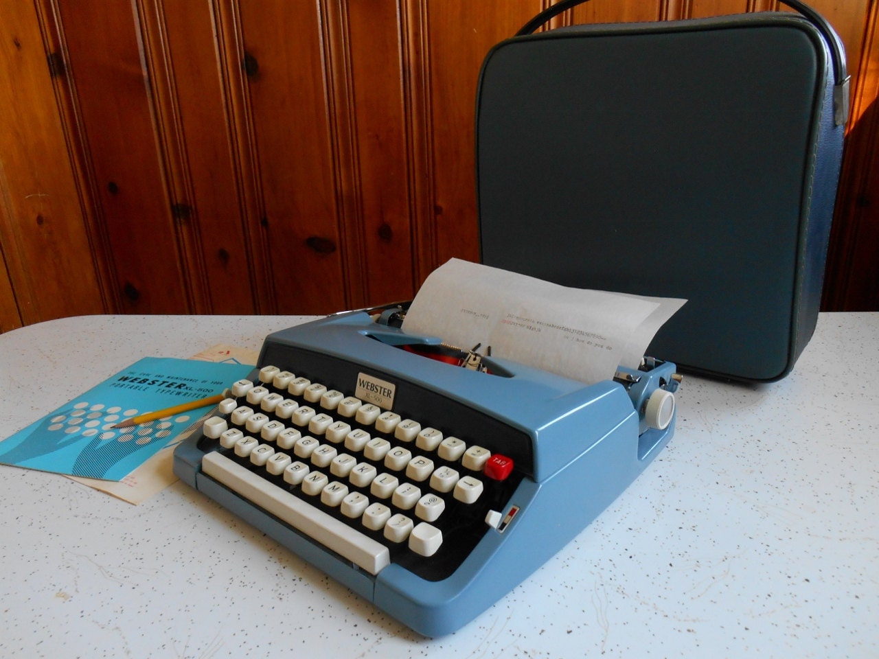 ster XL 500 Brother Blue Typewriter, Portable Manual Typewritter