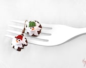 Food Jewelry, Christmas Earrings, Melting Snowman Cookie Earrings, FestiveEarrings,Miniature Food, Christmas Jewelry,Snowman Earrings Kawaii