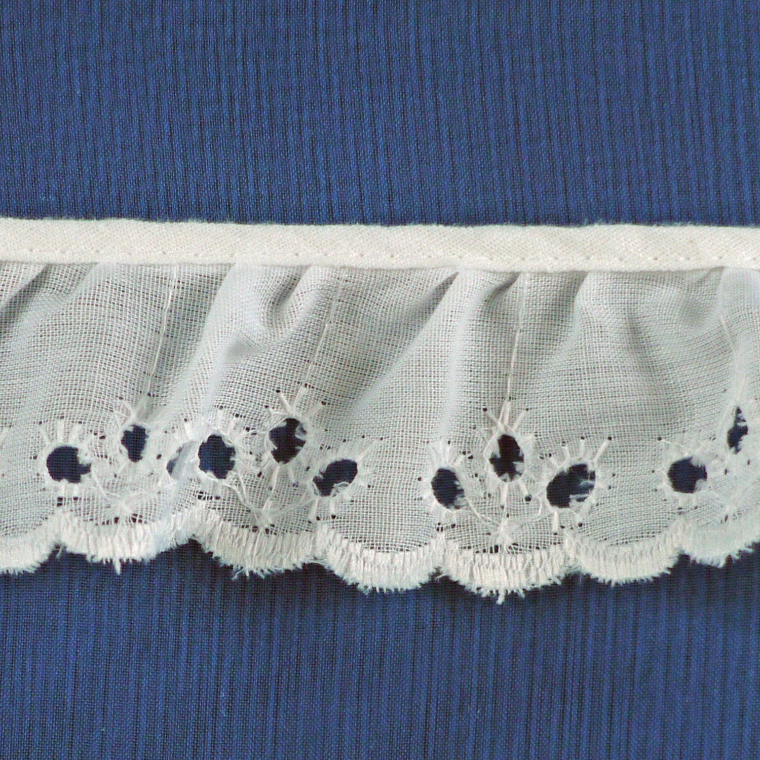 White Ruffled Eyelet Lace Trim 11/2 Inch Wide by DartingDogCrafts