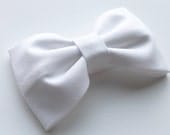 White Hair Bow or White Bow Tie - White Bows - Formal Bow Tie - Formal Hair Bow White Hair Bow or White Bow Tie - White Bows - Formal Bow Tie - Formal Hair Bow