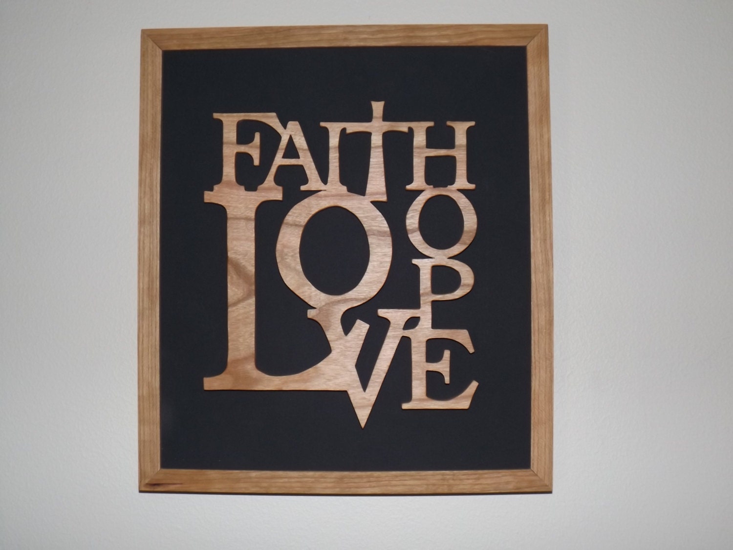 Faith Hope & Love Wooden wall hanging by CraftsArtsMoreofPA