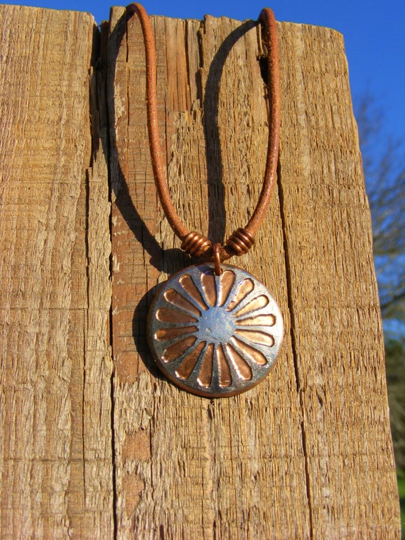 Gypsy Necklace. Romani Flag Necklace. Wagon Wheel by ManMadeDesign