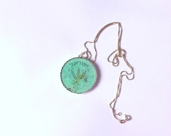 Israeli Coin Necklace - Reserved Jewelry Trends - Art & Collectibles - Holy Land Gift - Antique Jewelry Vintage - Double side Necklace