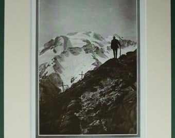 1919 Vintage First World War Print of a Sentry on Italy's Col di Lana World War One decor, historical WWI art - Italian Military Gift