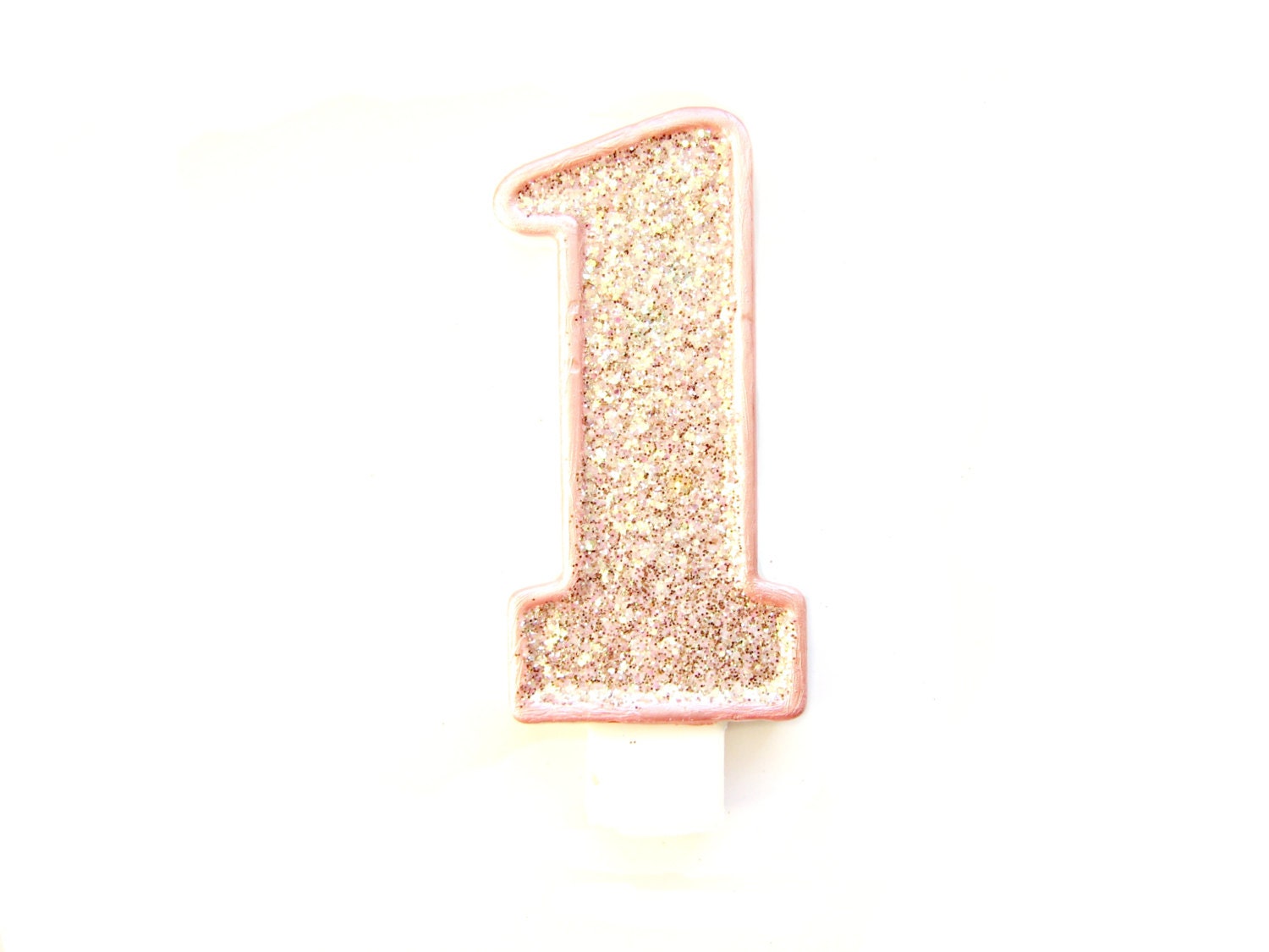 Giant Pink Glitter Number 1 Birthday Candle birthday by Pelemele