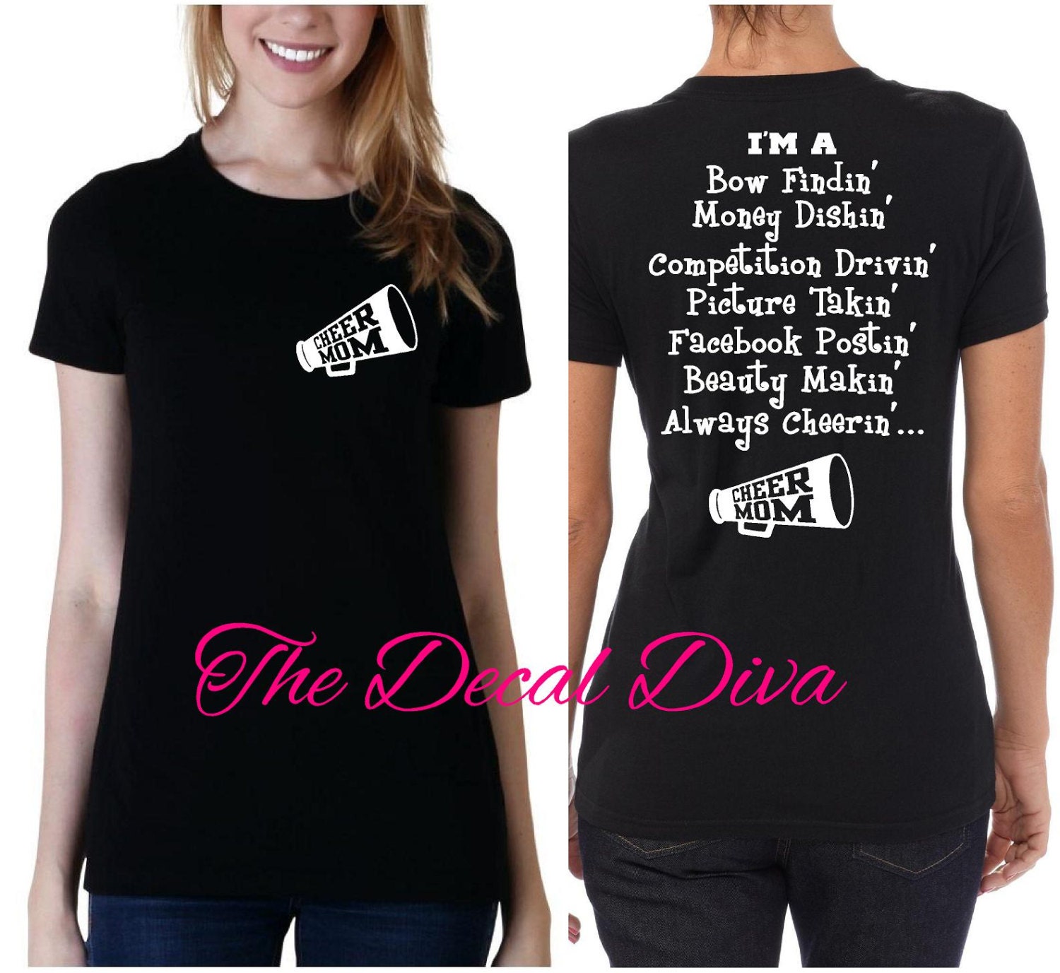 CHEER MOM SHIRT by DixieTheDecalDiva on Etsy