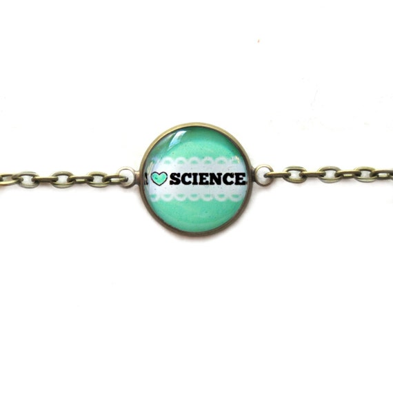 I love science. Bracelet Single Charm Chain Link Bracelet