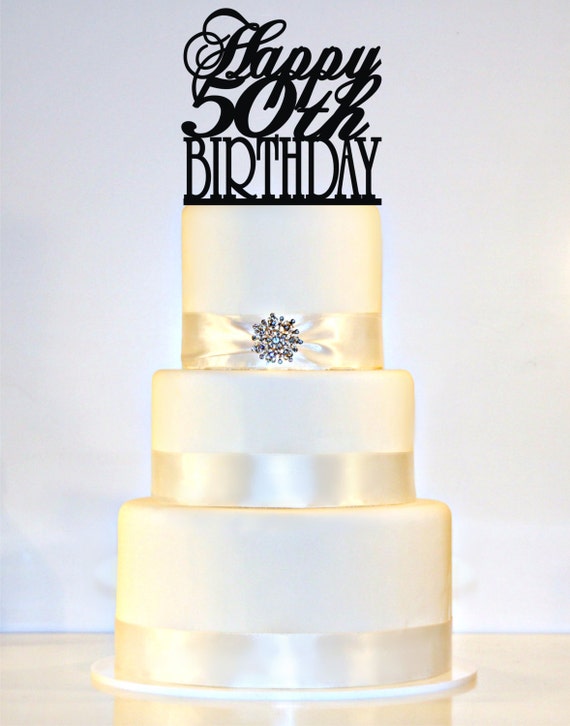 Happy 50th Birthday Cake Topper 