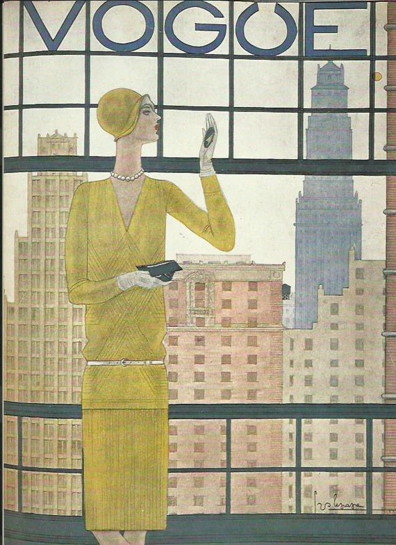 vogue magazine cover by lepape 1928 lady window skyscrapers fashion illustration vogue poster art deco home - Vogue Decor Magazine vogue magazine cover by lepape 1928 lady window skyscrapers fashion illustration vogue poster art deco home - Vogue Decor Magazine