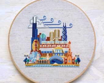 Pretty Little Chicago - Satsuma Street Modern Cross stitch pattern PDF - Instant download