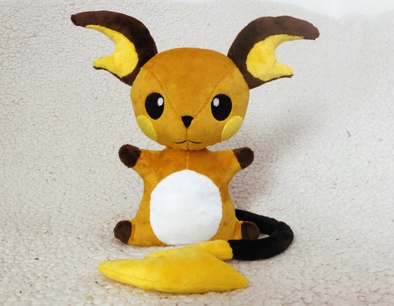 Raichu Plush Big Pokemon Inspired Plushie by thetinyteaparty