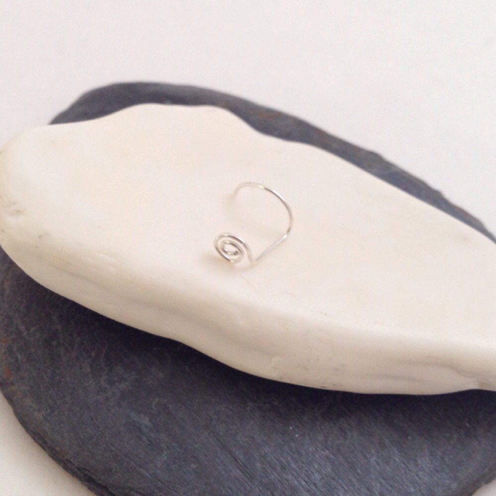 Spiral Sterling Silver Nose Ring/Stud Thin Corkscrew